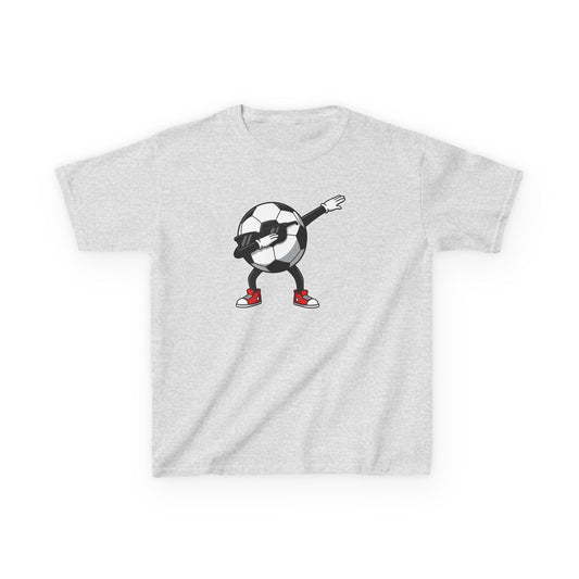 Dabbing Soccer Ball Kids T-Shirt, Cartoon Football Tee for Boys Girls, Sporty Youth Soccer Graphic Shirt, Football Fan shirt