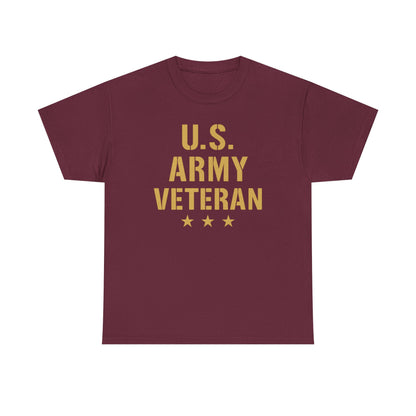 U.S. Army Veteran Heavy Cotton Tee, Patriotic Shirt, Military Gift, Casual Wear, Veteran Pride, Independence Day Apparel