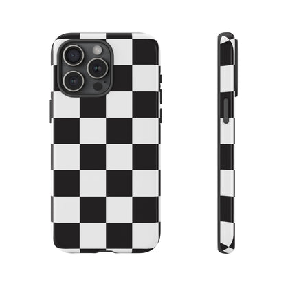 Black and White Checker iPhone Case, Stylish iPhone Cover for Teens, Holiday Gift, Unique Mobile Accessories, Tough Protection