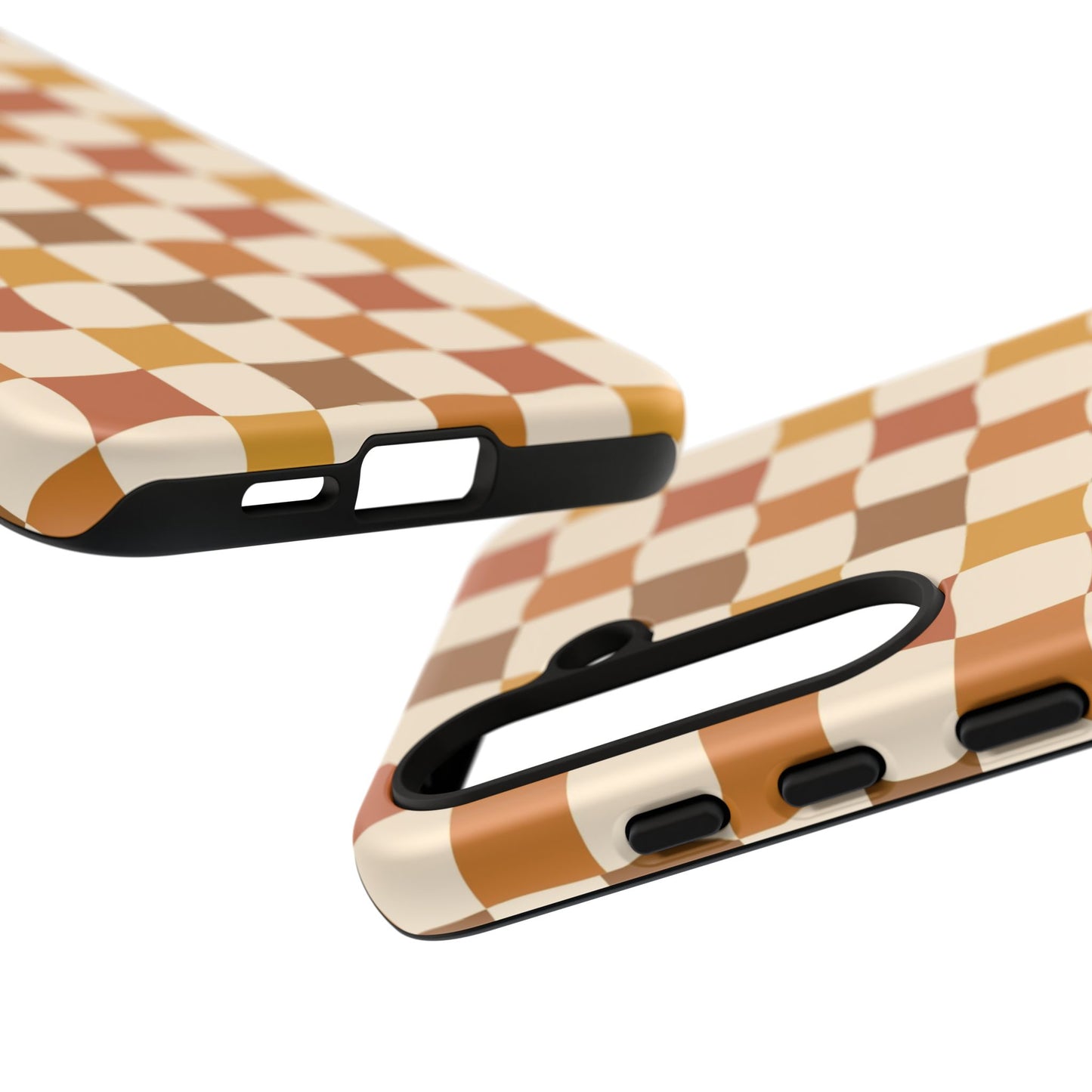 Boho Checked Phone Case, Checkerboard Design, Durable Protection, Phone Cover, Phone case For iPhone and Samsung, Trendy Phone Cover