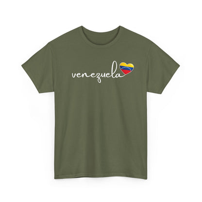 Venezuela Sweatshirt with Heart Flag | Minimalist Country Pride Crewneck | Travel Gift for Her, South America Apparel