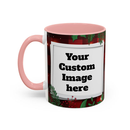 Personalized  Merry Christmas Accent Coffee Mug, Holiday Gift, Xmas Decor, Festive Beverage Cup, Custom Holiday Mug