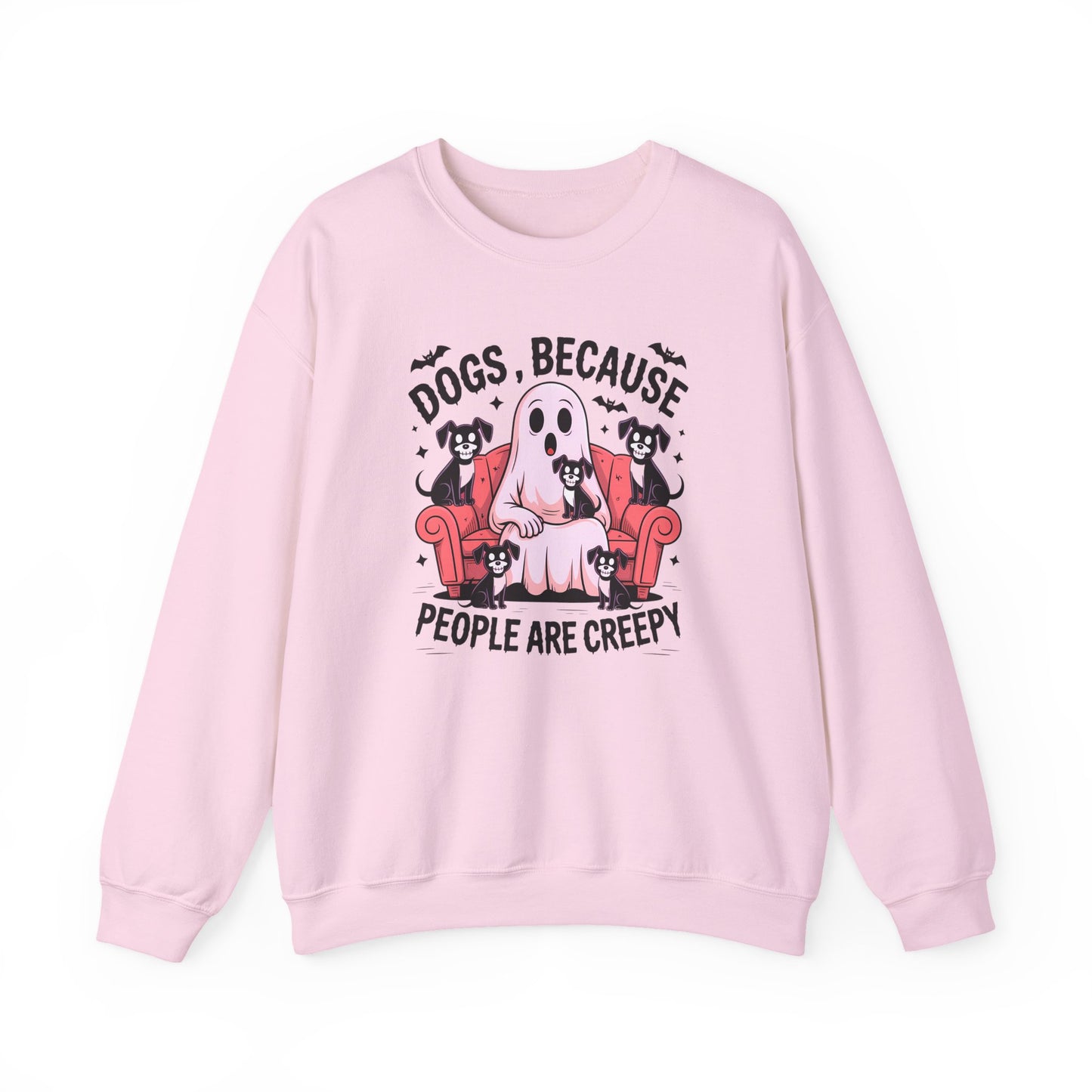 Cozy Halloween Sweatshirt, Funny Ghost And Dog Design, Crewneck, Perfect for Dog Lovers, Fall Fashion, Holiday Gift