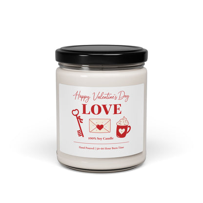Happy Valentine's Day Love Candle 9oz | Romantic Soy Candle Gift, Valentine Gift for Her Him, Anniversary Candle, Burn Time 50-60 Hours
