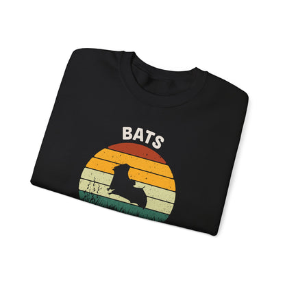 Bats Make Me Happy Sweatshirt, Cozy Graphic Pullover, Gift for Bat Lovers, Unisex Crewneck, Fun Animal Apparel, Halloween Sweatshirt