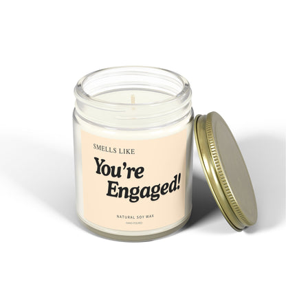 Engagement Scented Candle, You're Engaged Gift, Wedding Celebration, Romantic Home Decor, Natural Soy Wax, Candle for Couples