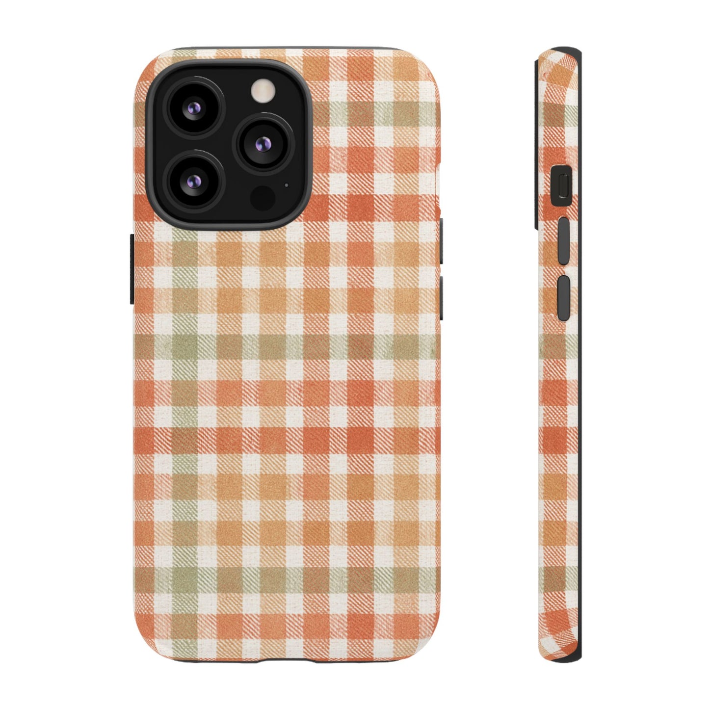 Boho Checkered Phone Case | Neutral Aesthetic Plaid Case | Retro Minimalist Check Design | iPhone Cover | Samsung Cover