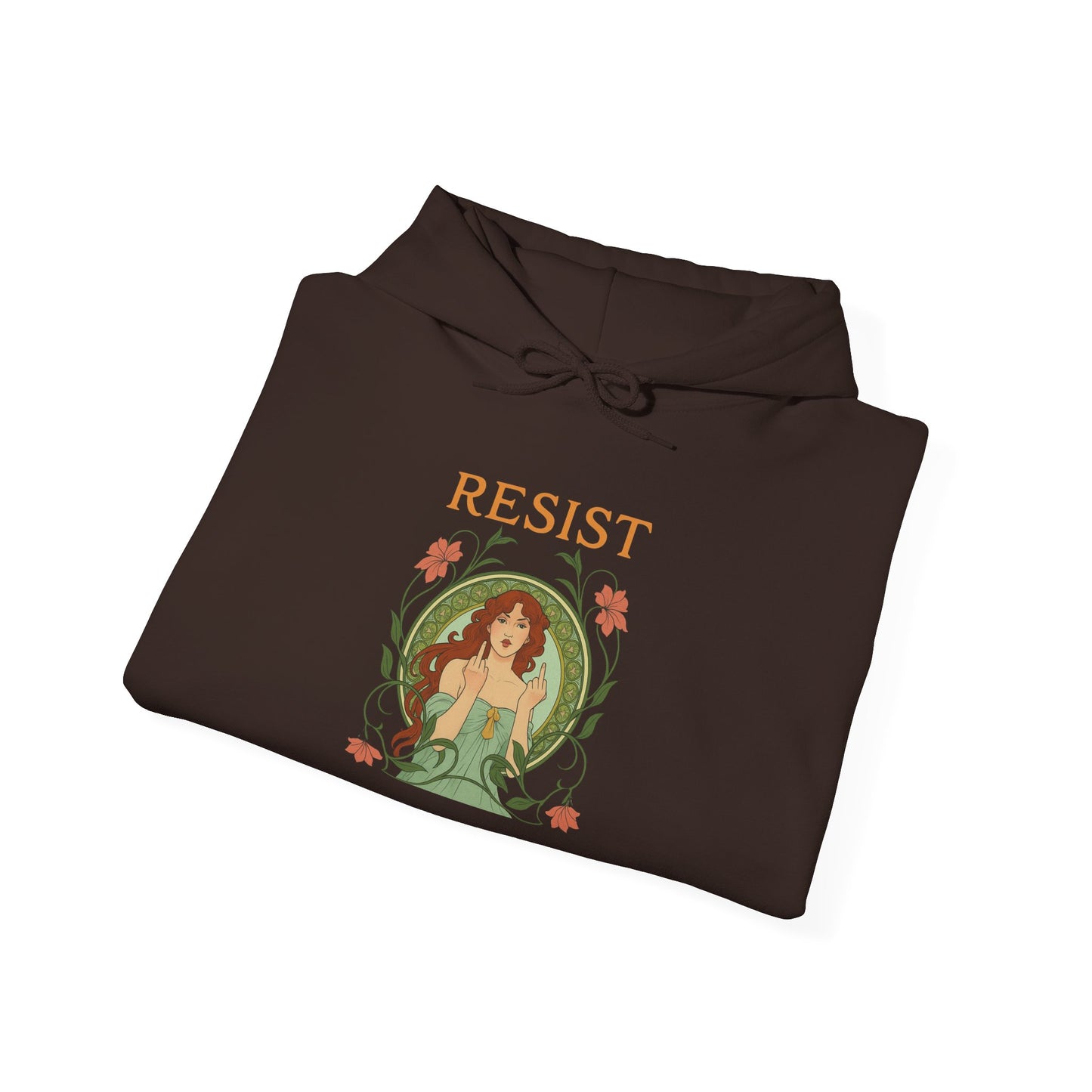Resist Floral Goddess Hoodie, Feminist Botanical Sweatshirt Hoodie, Empowerment Gift, Vintage Activist Hoodie, Cozy Eco Cotton Pullover