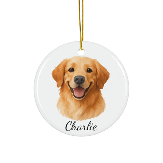 Personalized Pet Watercolor Memorial Ornament, Pet Portrait Ornament from Photo, Custom Dog Sympathy Gift, Pet Deaths Gift