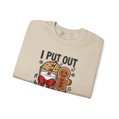 I Put Out For Santa Sweatshirt, Funny Christmas Crewneck, Cookies & Milk Holiday Sweater, Gingerbread Shirt, Xmas Party Sweatshirt