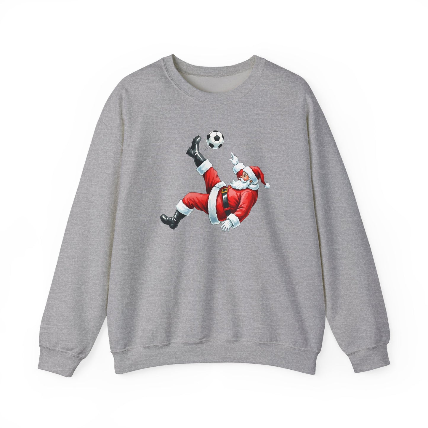 Festive Santa Soccer Crewneck Sweatshirt, Christmas Apparel, Winter Fashion, Holiday Gifts, Sports Lover, Cute Santa Design