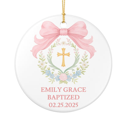 Personalized Girls Baptism Ornament Custom Christening Ornament Baptized Ornament First Communion Gift Baptism Gift Christmas Baby Girl Gift
