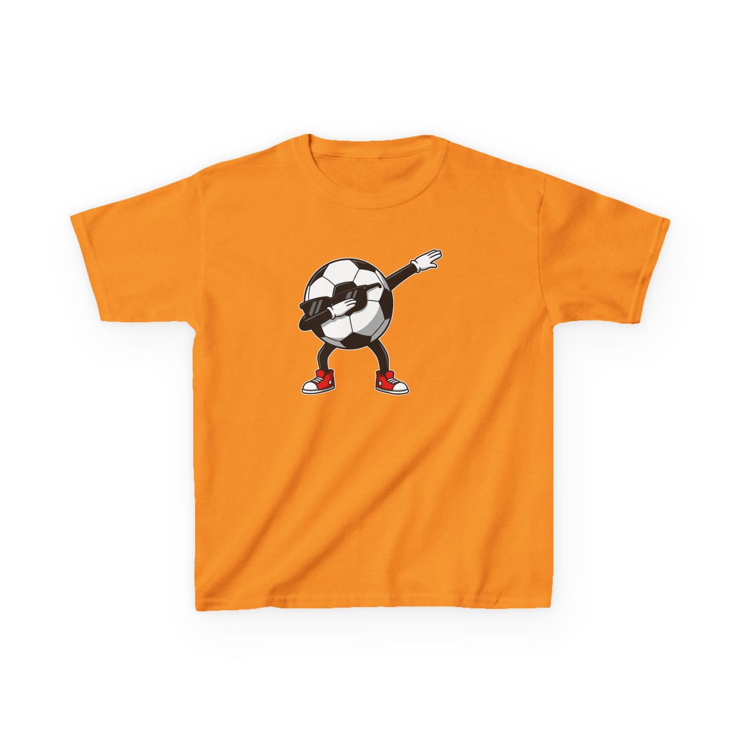 Dabbing Soccer Ball Kids T-Shirt, Cartoon Football Tee for Boys Girls, Sporty Youth Soccer Graphic Shirt, Football Fan shirt