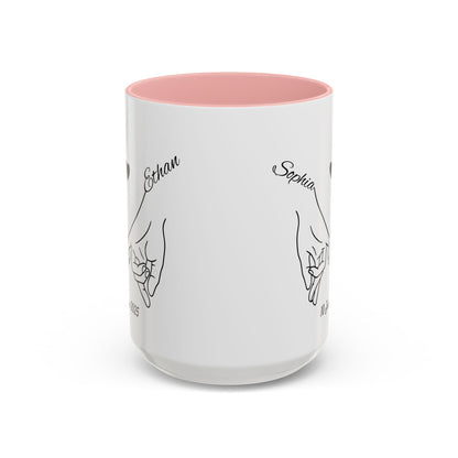 Holding Hands Couple Mug | Personalized Names & Date Coffee Cup | Custom Line Art Love Mug | Valentine Anniversary Gift for Couples