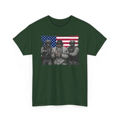 American Flag Soldiers T-Shirt | Patriotic Military Graphic Tee | Veteran Pride Shirt, USA Freedom Apparel Gift