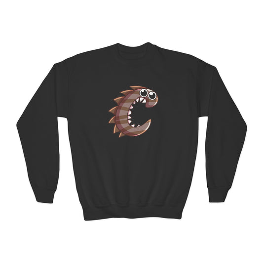 Cute Fish Graphic Youth Crewneck Sweatshirt, Fun Gift, Cozy Wear, Casual Style, Perfect for Kids, Name Initial Sweatshirt, Birthday Gift