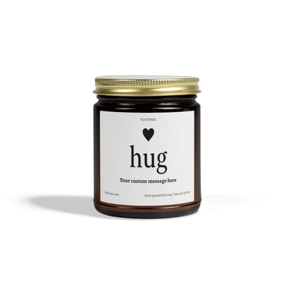 Personalized Soy Wax Scented Candle, Send a Hug Candle, Coconut Apricot Wax, Hug Candle, Ideal Gift for Friends, Home Decor, Cozy Atmosphere