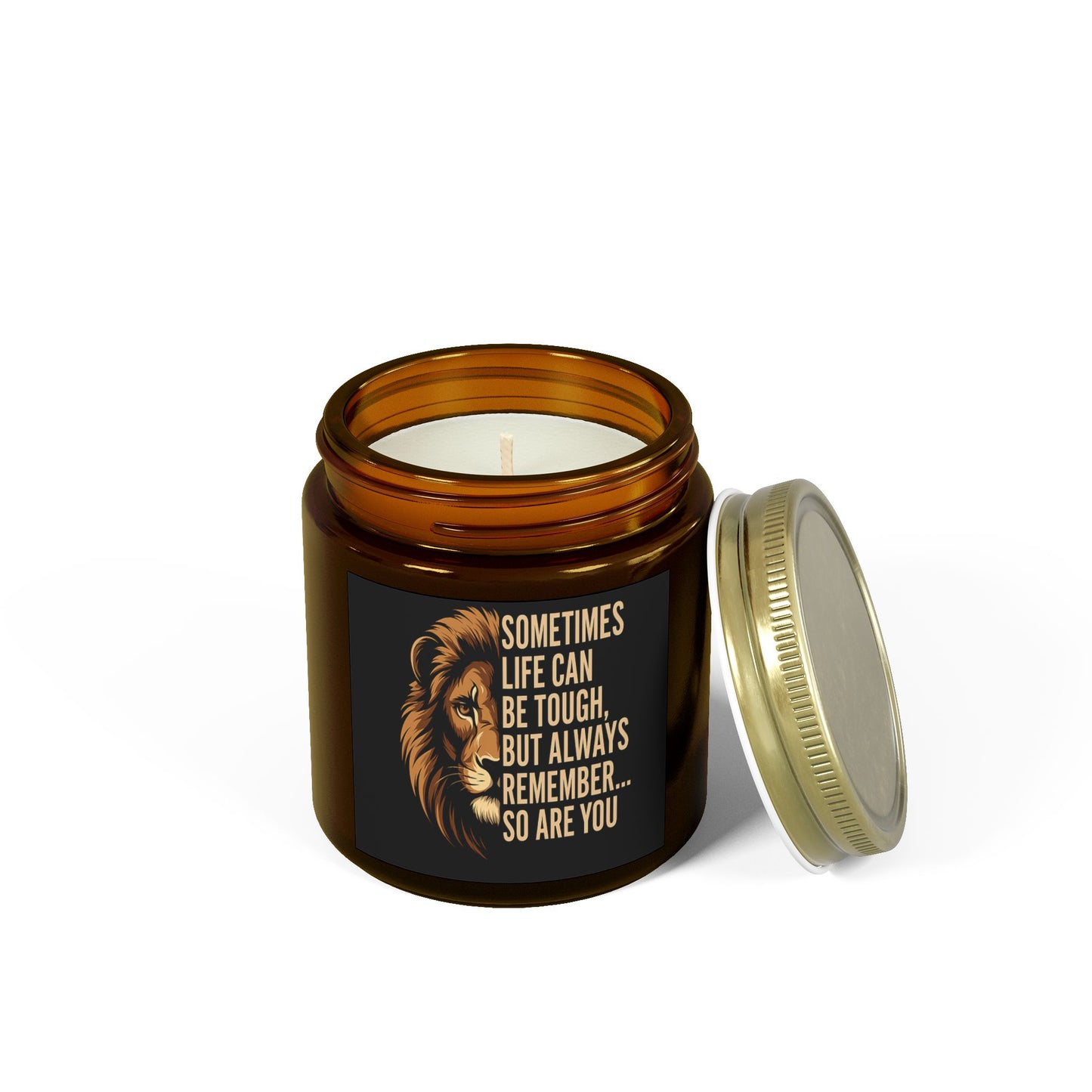 Inspirational Scented Candles, Motivational Gift for Home, Aromatherapy, Relaxation, Lion Design, Self-Care
