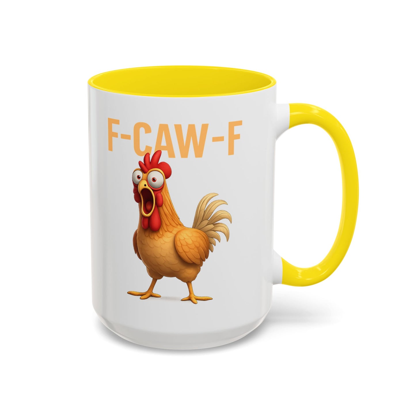Funny Rooster Mug F-CAW-F Chicken Coffee Mug, Adult Humor Farm Animal Cup, Chicken Meme Mug, Gag Gift 11oz 15oz