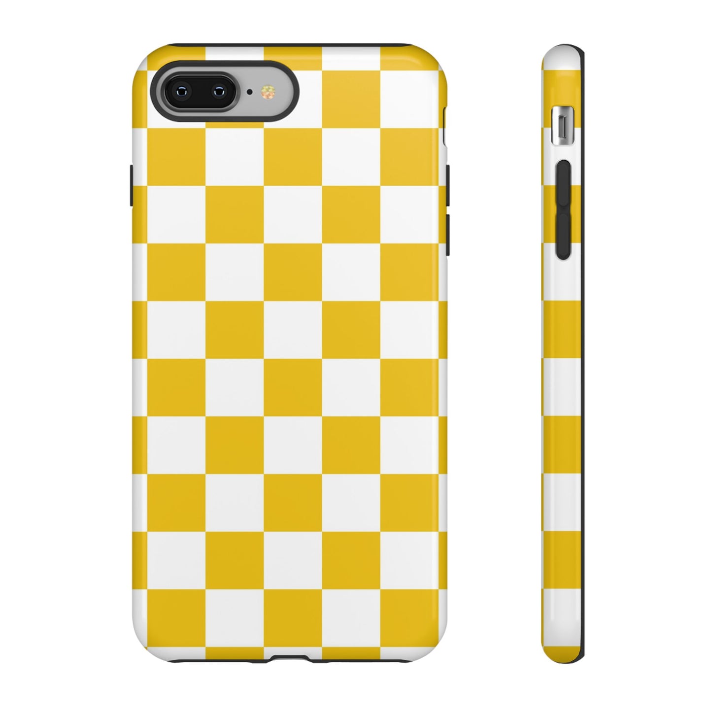 Yellow Checkered Phone Case - iPhone 17 Pro, 17, 16, 15, 14, 13, 12, 11, X, XR, XS MAX, Gift for Friends