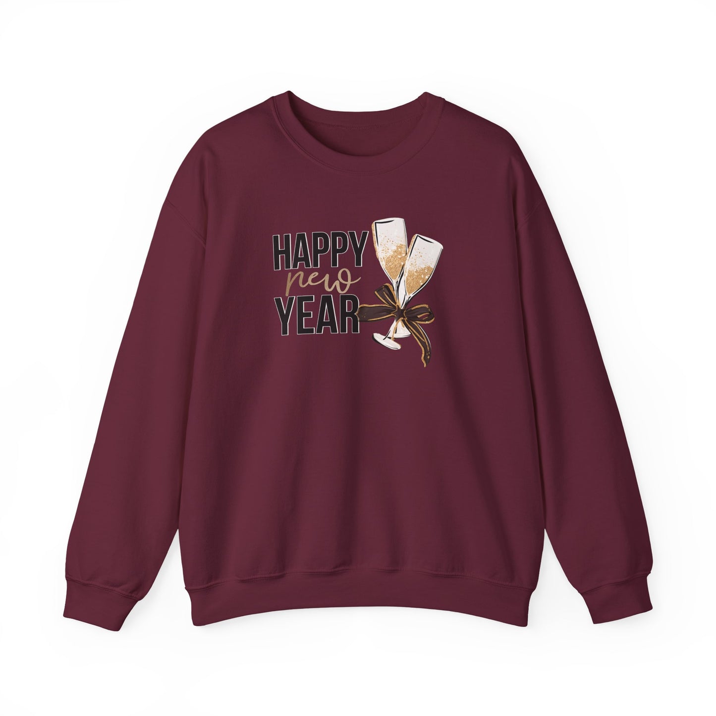 Happy New Year Sweatshirt | Champagne Toast Crewneck | New Year's Eve Party Shirt | Festive Winter Sweater | Cozy NYE Gift for Women Men