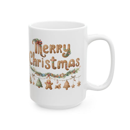 Personalized Christmas Ceramic Mug, Holiday Gift, Merry Christmas Coffee Cup, Customizable Mug for Christmas, Festive Holiday Drinkware