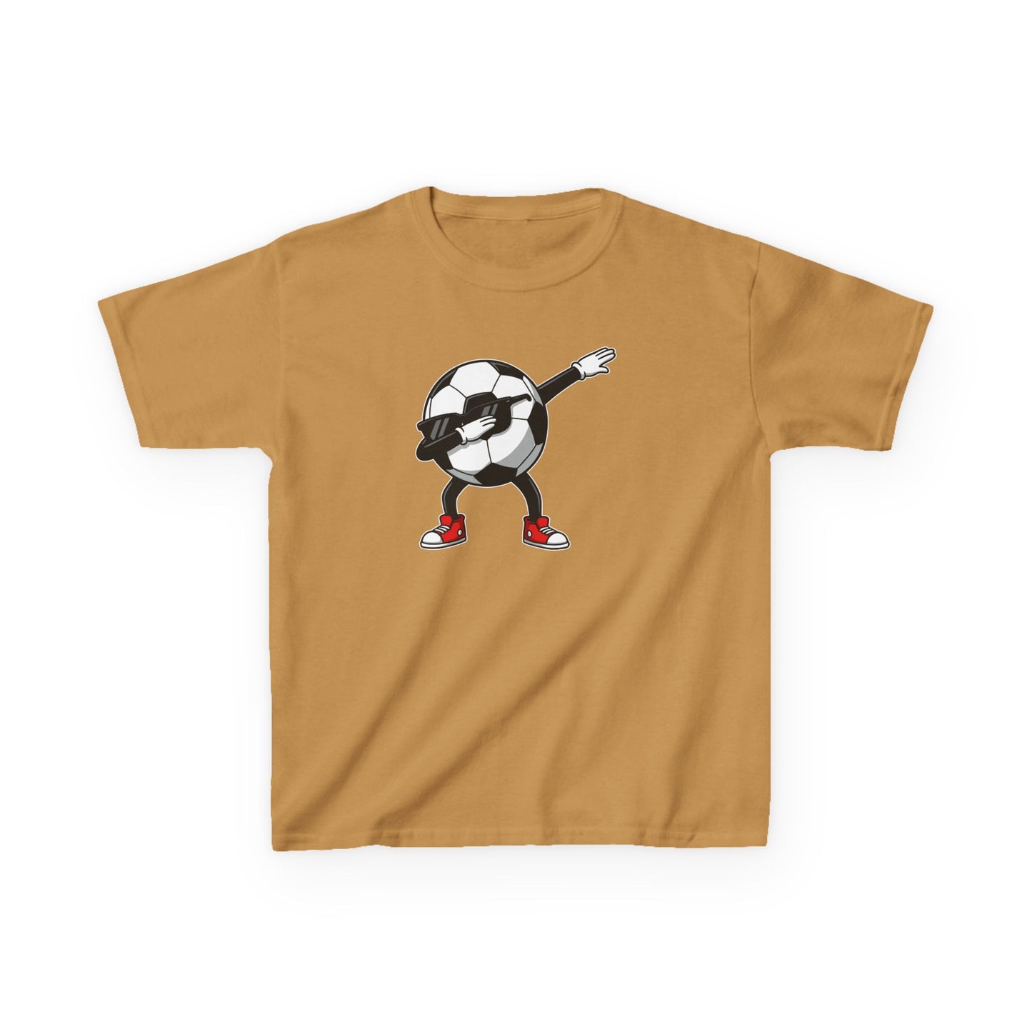 Dabbing Soccer Ball Kids T-Shirt, Cartoon Football Tee for Boys Girls, Sporty Youth Soccer Graphic Shirt, Football Fan shirt