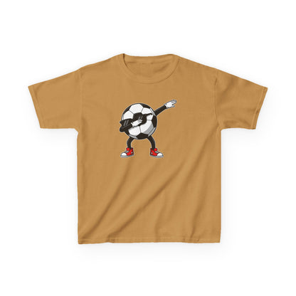 Dabbing Soccer Ball Kids T-Shirt, Cartoon Football Tee for Boys Girls, Sporty Youth Soccer Graphic Shirt, Football Fan shirt