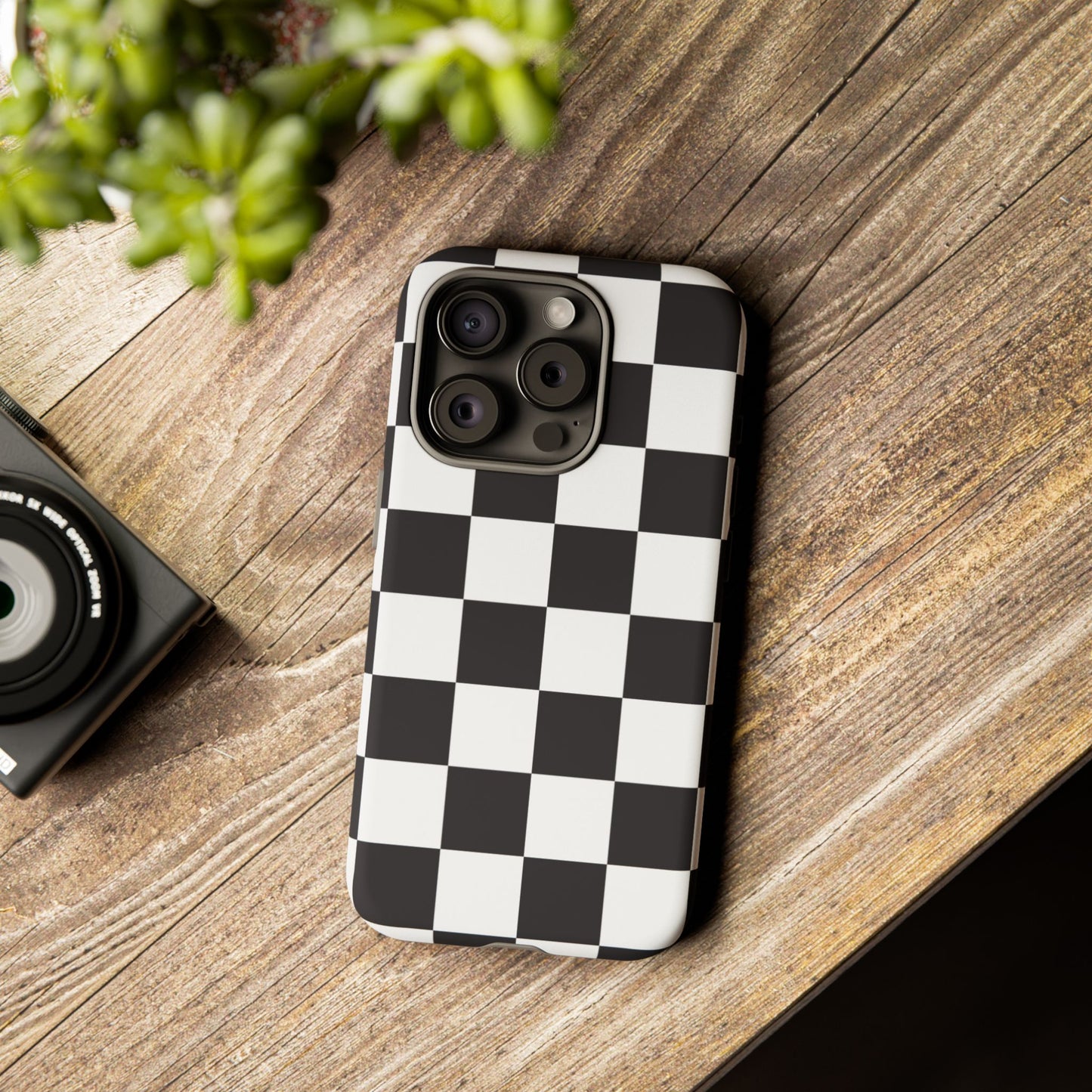 Black and White Checker iPhone Case, Stylish iPhone Cover for Teens, Holiday Gift, Unique Mobile Accessories, Tough Protection