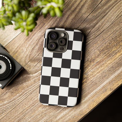 Black and White Checker iPhone Case, Stylish iPhone Cover for Teens, Holiday Gift, Unique Mobile Accessories, Tough Protection