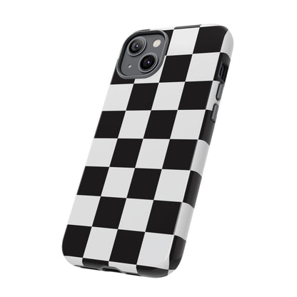 Black and White Checker iPhone Case, Stylish iPhone Cover for Teens, Holiday Gift, Unique Mobile Accessories, Tough Protection