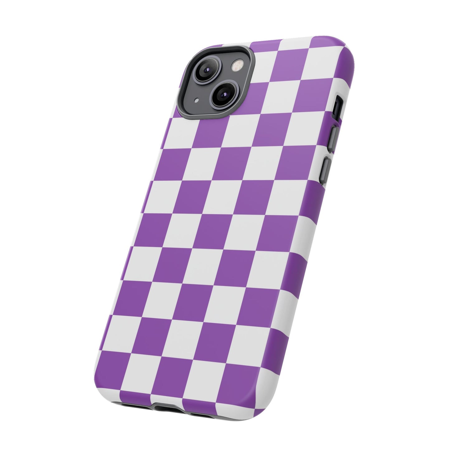 Purple Checkered Phone Case,  iPhone 17 Pro, 17, 16, 15, 14, 13, 12, 11, X, XR, XS MAX, Trendy Gift for Friends, Accessory for Occasions