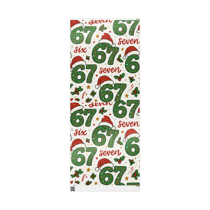 Six Seven Christmas Wrapping Paper, 67 Meme Christmas Gift Wrap, Kids Funny Wrapping Paper, Unique Gift Wrap, Holiday Gift, Gift for Kids