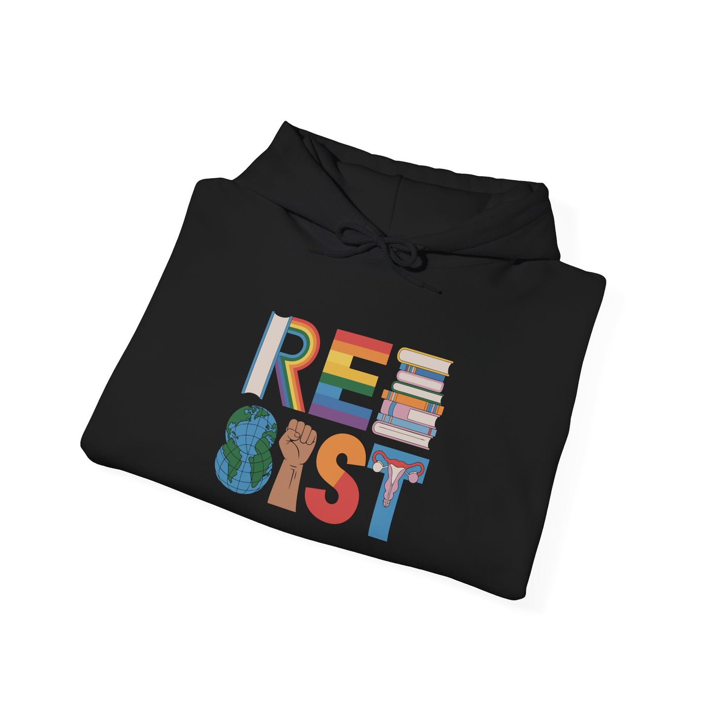 Resist Earth Globe Hoodie | RESIST Equality Hoodie | LGBTQ Pride Activism Hooded Sweatshirt | Feminist Hoodie | Social Empowerment Gift