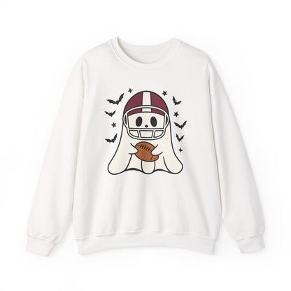 Halloween Ghost Football Sweatshirt, Cozy Crewneck, Unisex Sweatshirt, Fall Apparel, Spooky Season Fashion, Ghost Design