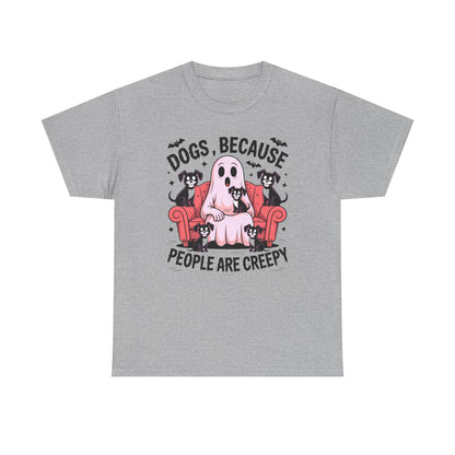 Cozy Ghost Dog Tshirt | Unisex Crewneck, Perfect for Pet Lovers, Halloween, Fall Fashion, Gifts for Dog Owners