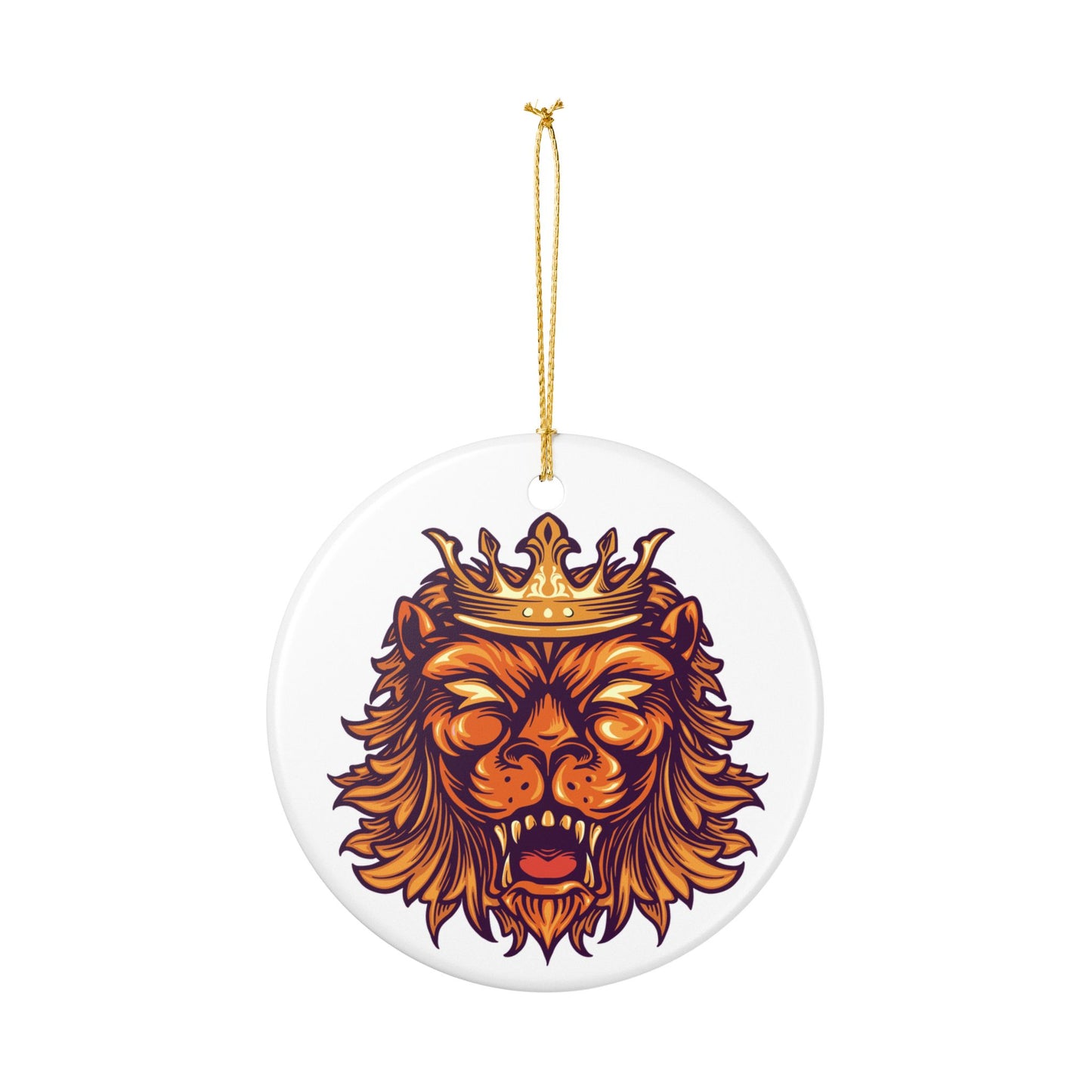 Ceramic Ornament, Majestic Lion King of the Jungle Home Decor, Lion Lover Gift, Holiday Decoration, Unique Wall Hanging, Ceramic Decoration