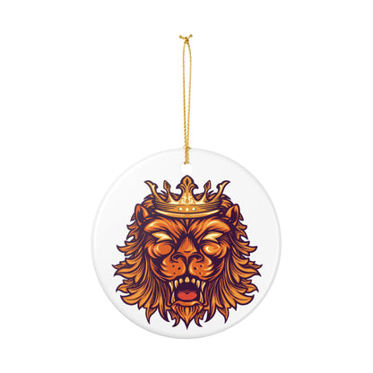Ceramic Ornament, Majestic Lion King of the Jungle Home Decor, Lion Lover Gift, Holiday Decoration, Unique Wall Hanging, Ceramic Decoration