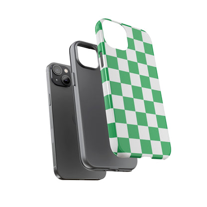 Green Checkerboard Phone Case, iPhone 17 Pro, 17, 16, 15, 14, 13, 12, 11, X, XR, XS MAX, Mobile Cover, Gift for Students, Phone Accessory