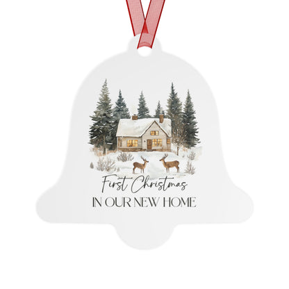 Personalized Christmas Ornaments, First Christmas in Our New Home, Ceramic Christmas Decor, Gift for Couples, Family Keepsake