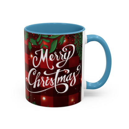 Personalized  Merry Christmas Accent Coffee Mug, Holiday Gift, Xmas Decor, Festive Beverage Cup, Custom Holiday Mug