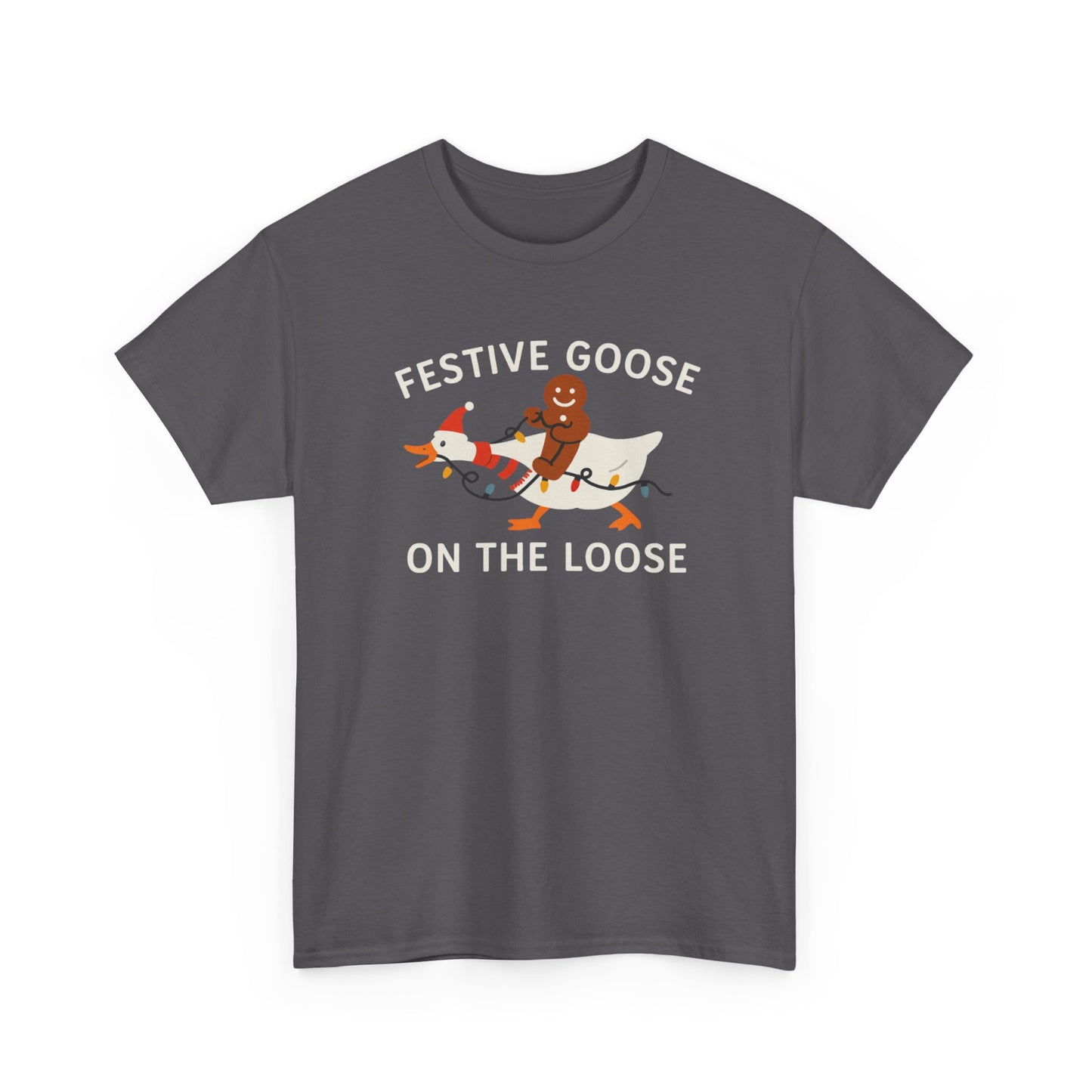 Festive Goose on the Loose Shirt, Funny Christmas Gingerbread Tee,  Holiday Comfort Colors T-Shirt, Cute Xmas Gift for Her and Him