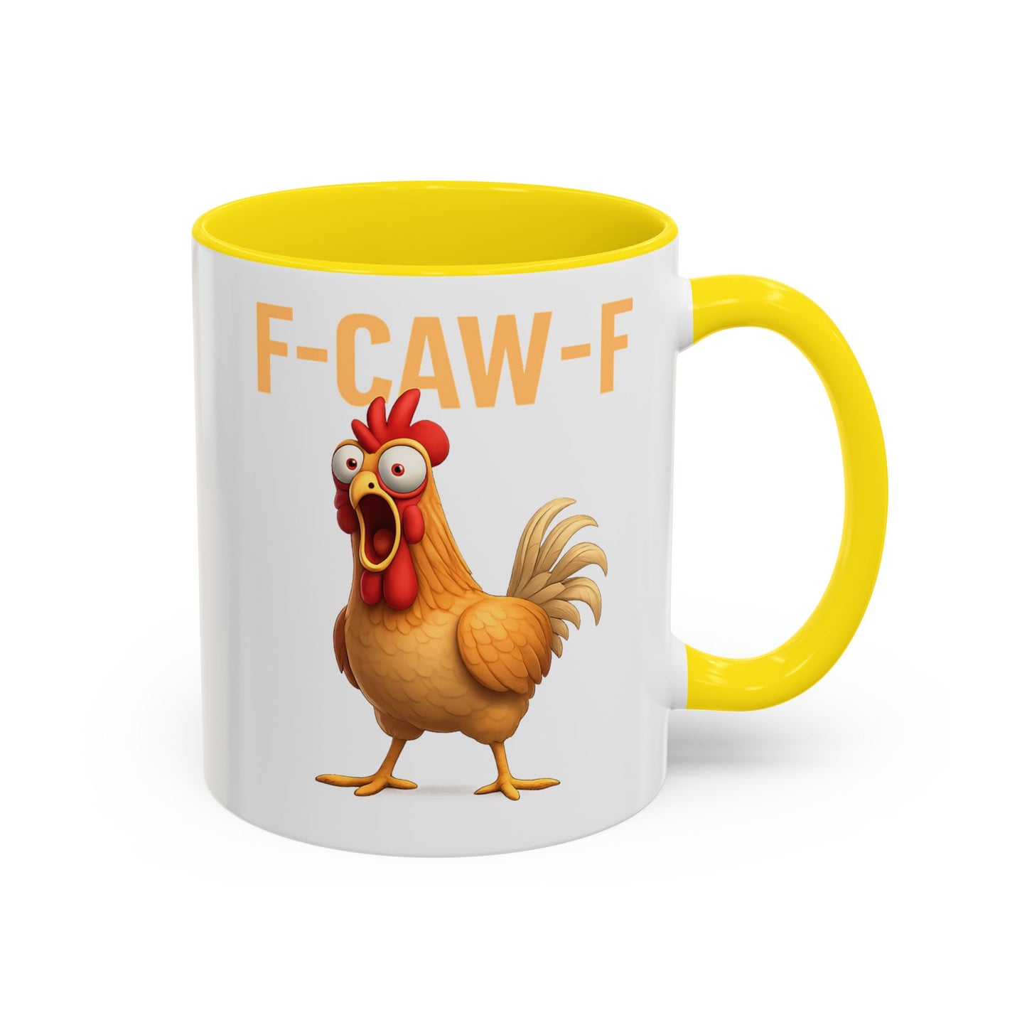 Funny Rooster Mug F-CAW-F Chicken Coffee Mug, Adult Humor Farm Animal Cup, Chicken Meme Mug, Gag Gift 11oz 15oz