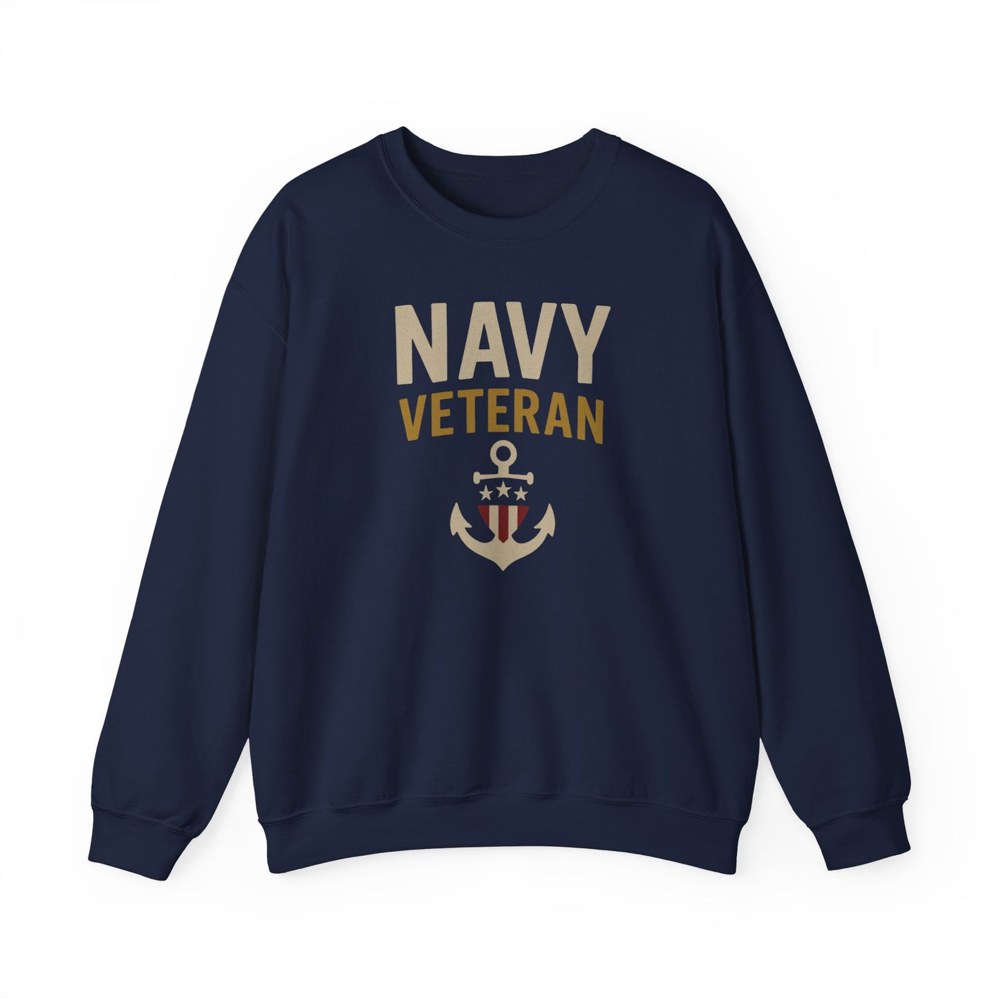 Navy Veteran Sweatshirt | Patriotic Military Pullover with Anchor | US Navy Gift for Men & Women | Veteran Pride Sweater