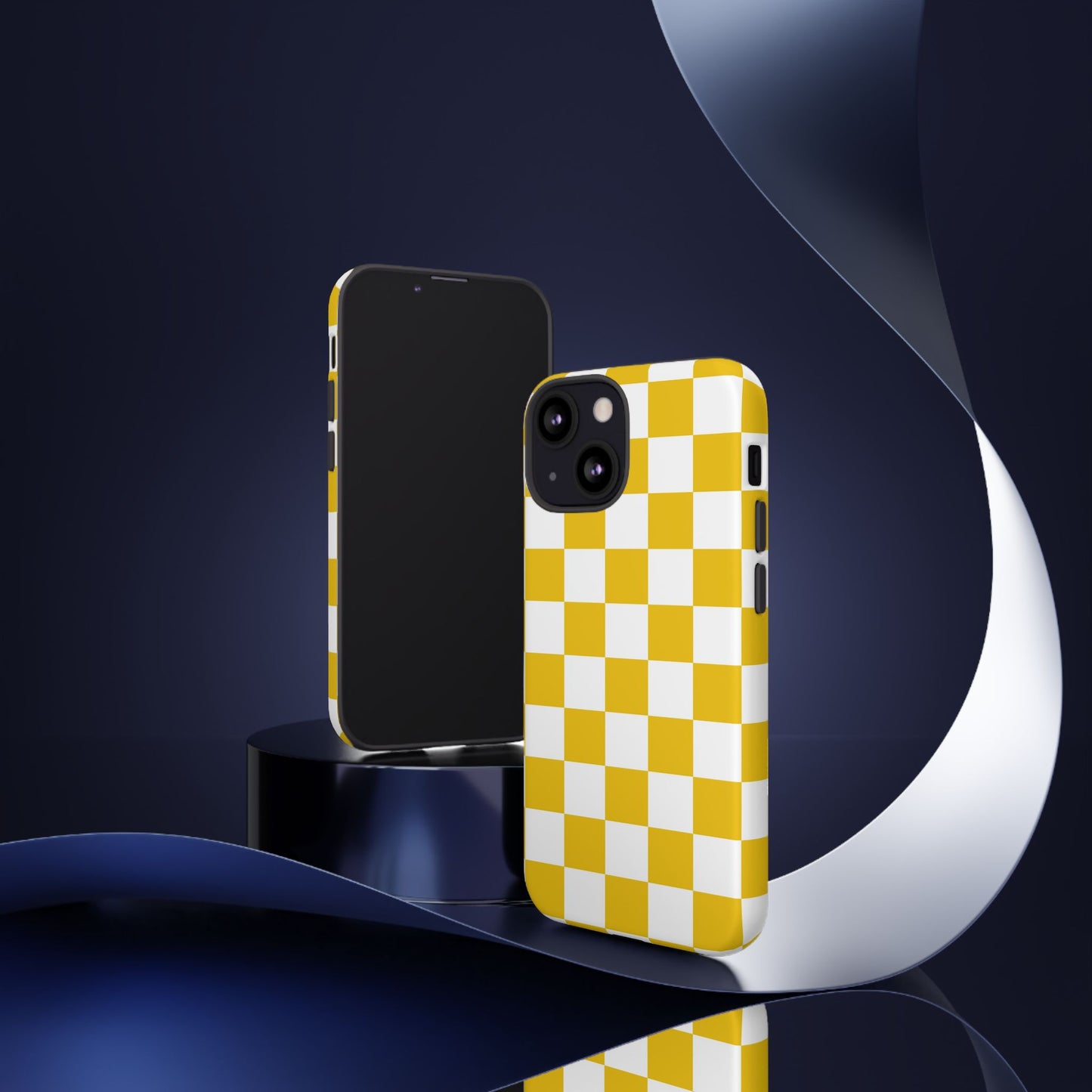 Yellow Checkered Phone Case - iPhone 17 Pro, 17, 16, 15, 14, 13, 12, 11, X, XR, XS MAX, Gift for Friends