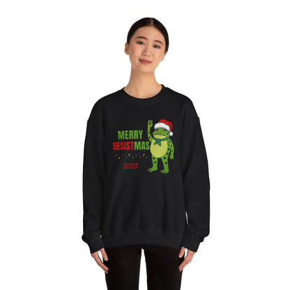 Merry Resistmas 2025 Crewneck Sweatshirt - Unisex Holiday Gift, Christmas Sweater, Funny Sweatshirt, Winter Apparel, Seasonal Fashion