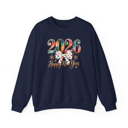 2026 Happy New Year Sweatshirt, Colorful New Year Crewneck, NYE Party Shirt, New Year Gift for Her, Holiday Winter Pullover