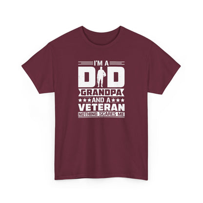 Funny Veteran Grandpa Cotton T-Shirt, Perfect Gift for Father's Day, Military Families, Memorial Day, Patriotic Shirt, Military Pride