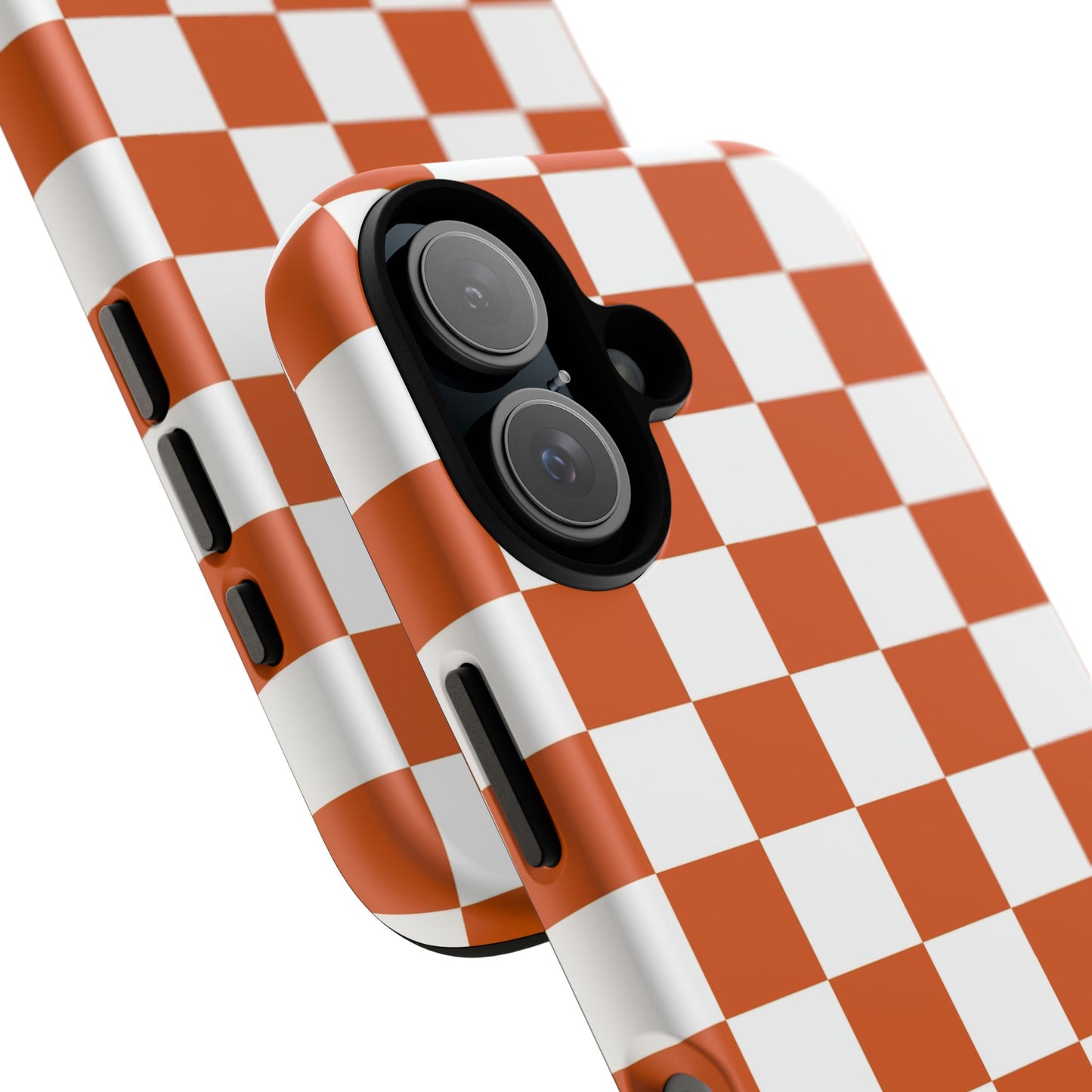 Checkered Phone Case, Checkered Phone Case - iPhone 17 16 15 14 13 12 11 Pro Max  - Trendy Black and Brown Checkerboard