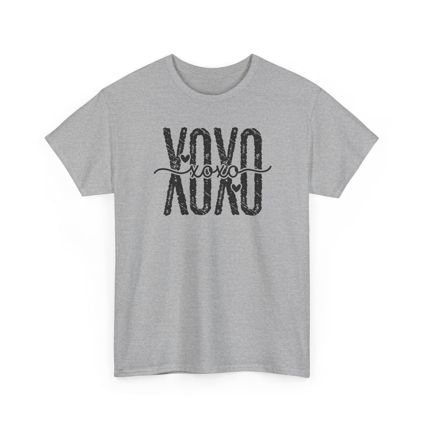 XOXO Distressed Text Tee, Vintage Hugs Kisses Shirt, Retro Valentine T-Shirt, Soft Cotton Graphic Top, Cute Gift for Her, Casual Outfit Tee